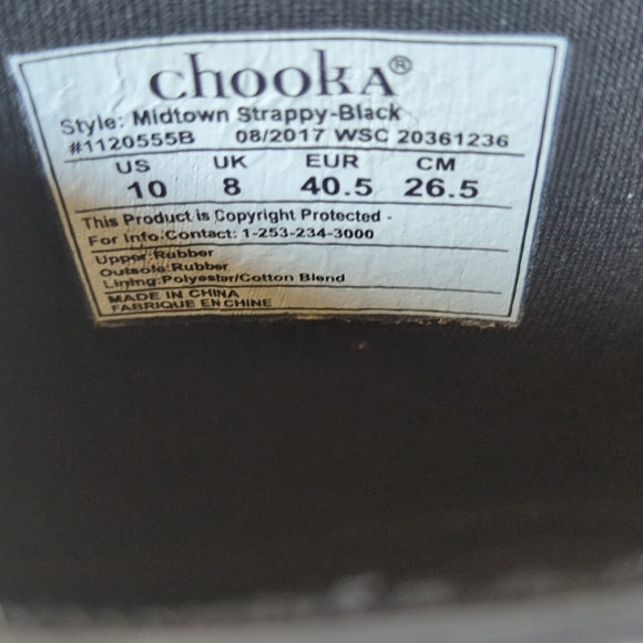 Chooka Midtown Strappy Black Winter Rain Boots Ankle Booties 10 Rubber - Picture 5 of 9